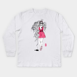 Flower Godess Kids Long Sleeve T-Shirt